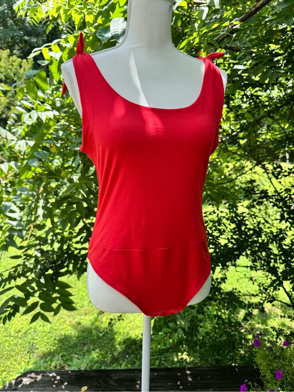 Red Tie-Shoulder Bodysuit - Women’s Shapewear
